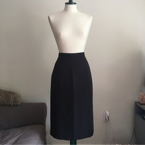 Black Fall/ Winter Pencil Skirt (Below Knee, High Waist)